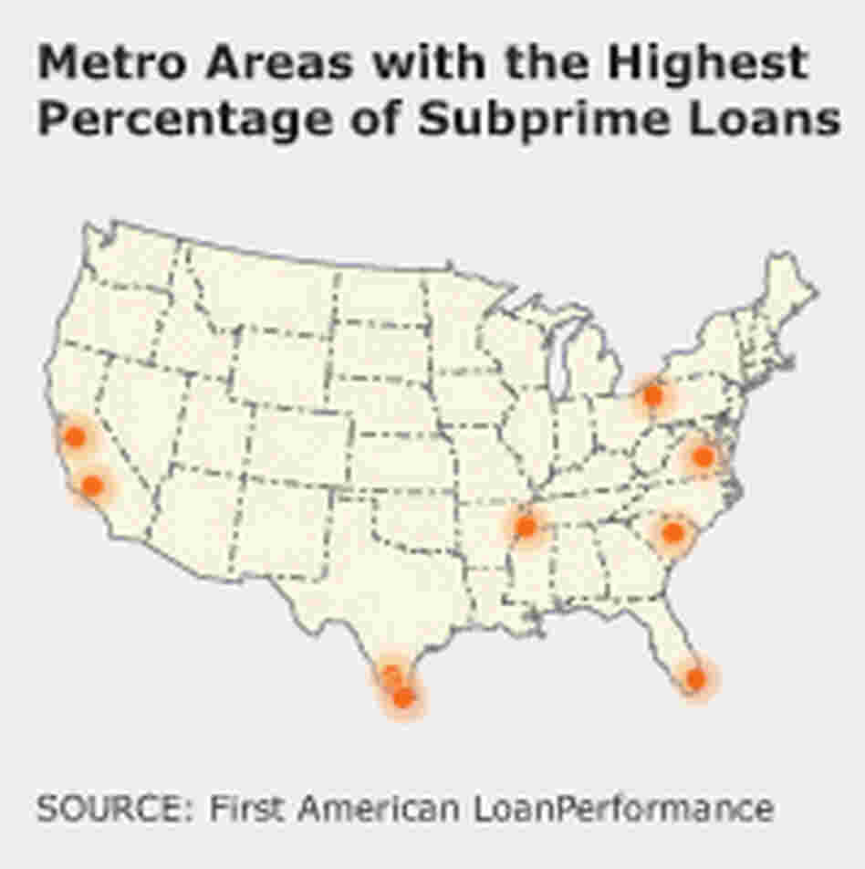 Map of Subprime Loans in Metro Areas