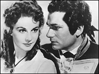 Vivien Leigh and Laurence Olivier in <em>That Hamilton Woman,</em> 1938; he played British naval hero Lord Nelson, she played his mistress.