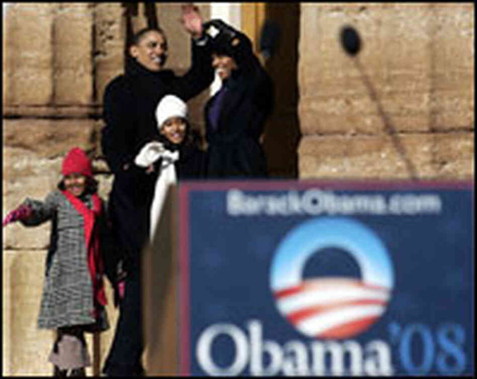 Sen. Barack Obama (D-IL) with his family.