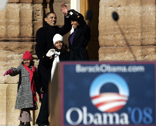 Sen. Barack Obama (D-IL) with his family.