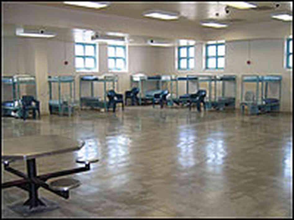 Bunk beds in a boys dorm at the Evins Regional Juvenile Center in Edinburg, Texas.