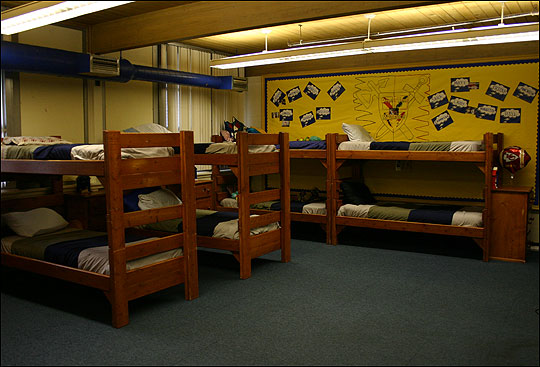 Bunk beds at the Northwest Regional Youth Center in Kansas City, Missouri.
