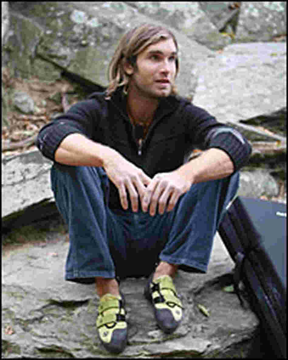 Chris Sharma, seated at Carderock