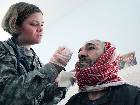A medic with the U.S. Army's 82nd Airborne Division