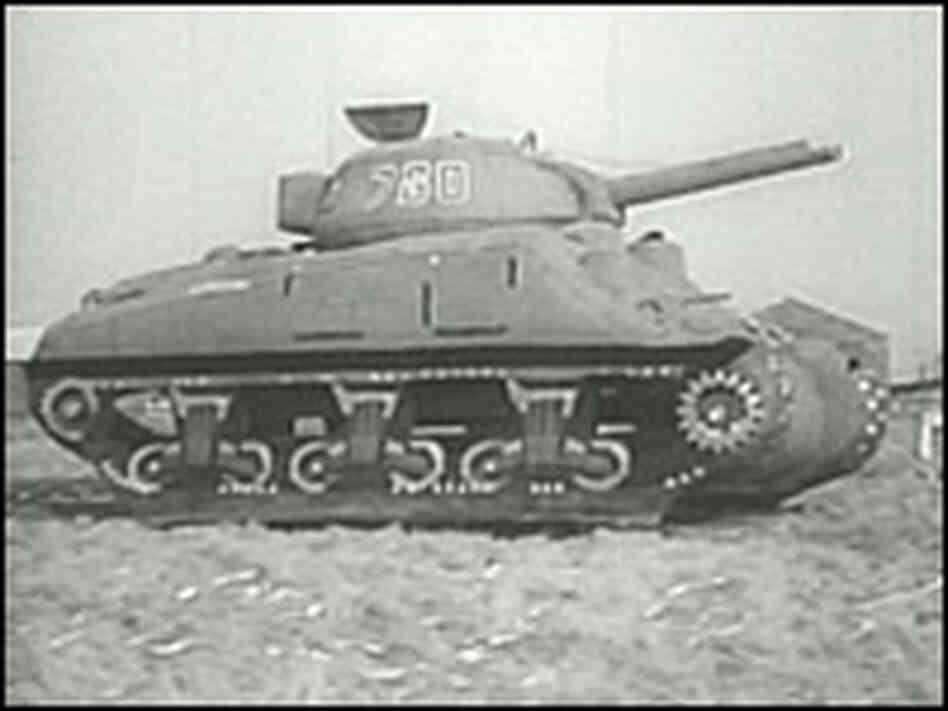 This is an example of inflatable tanks created by soldiers of the 23rd.