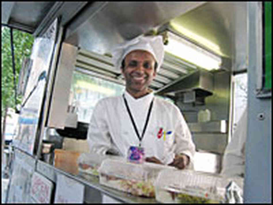 Mohammed Rahman, owner of the Kwik Meal cart