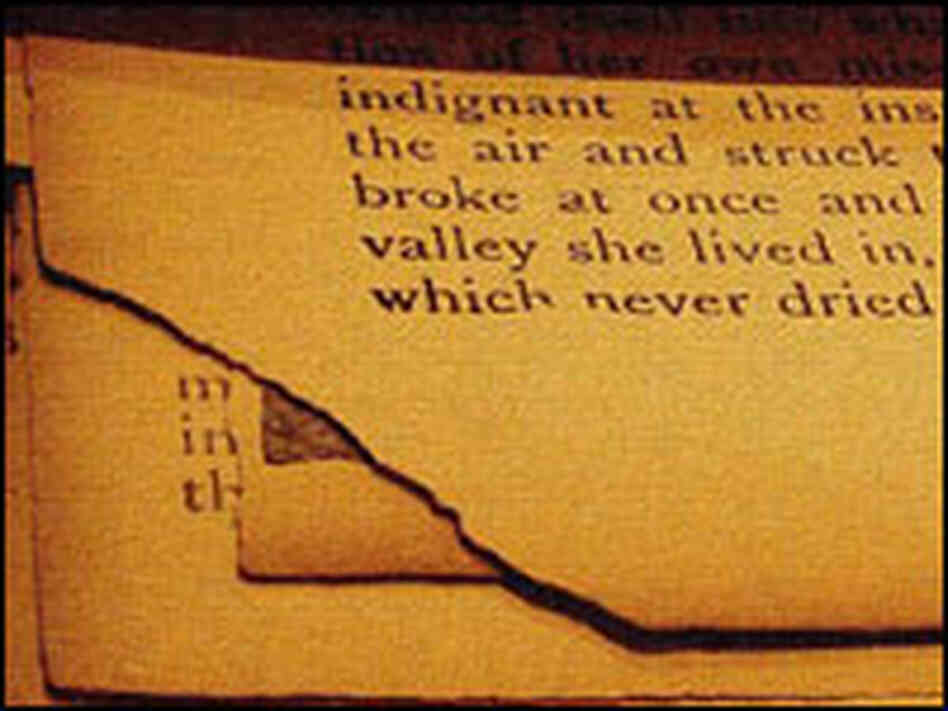 Optical character recognition programs are unable to correctly read distorted text like this.