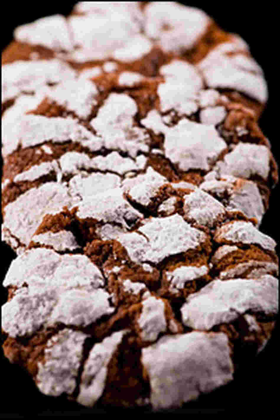 A chocolate crinkle cookie