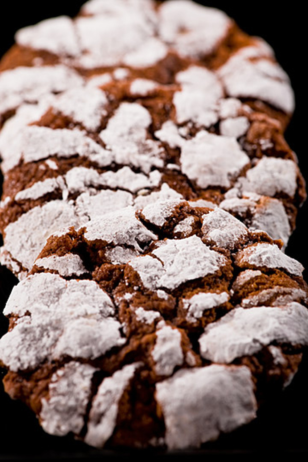 A chocolate crinkle cookie
