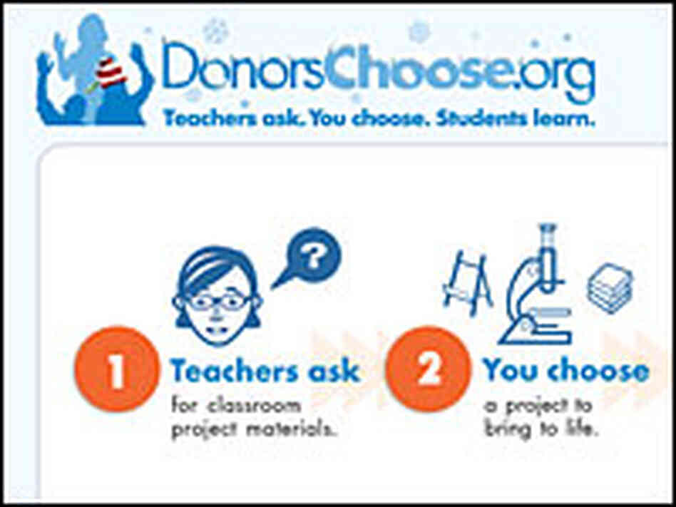 A screenshot of DonorsChoose.org, a nonprofit that connect students and teachers with donors.