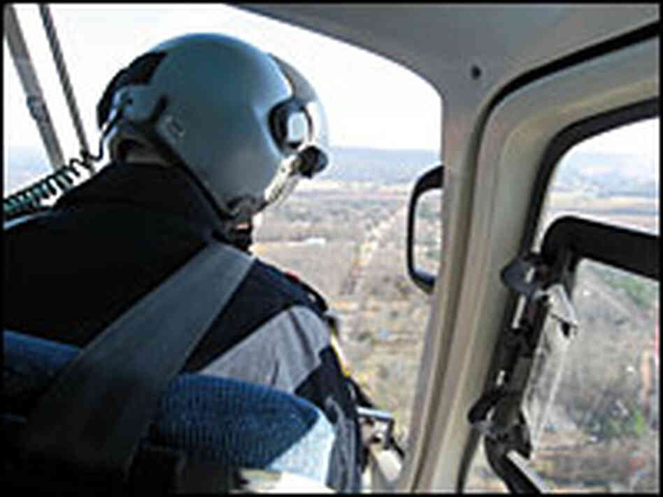 Pilot Roy Sumja on a training mission