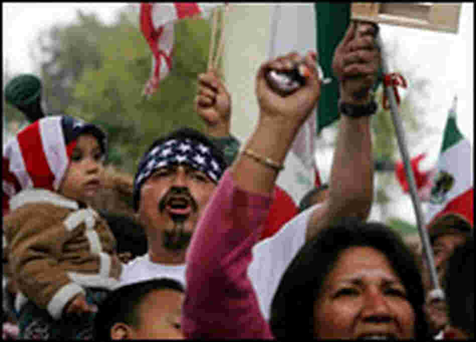 Proponents of immigration reform marched in San Diego on May 1, 2007.