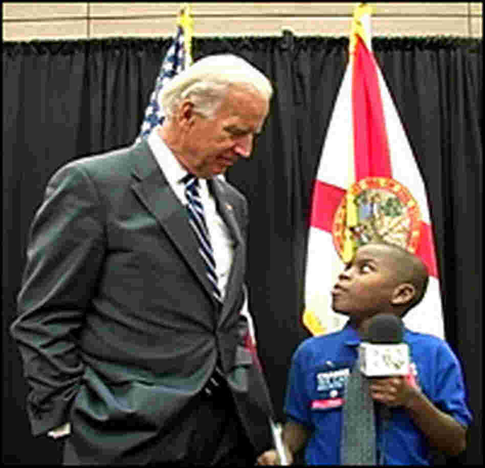 Damon Weaver, 10, interviewed Vice President-elect Joe Biden in September.