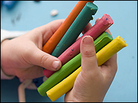 A handful of crayons. A handful of crayons.