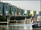 The Maasbommel floating amphibious houses. The Maasbommel floating amphibious houses.