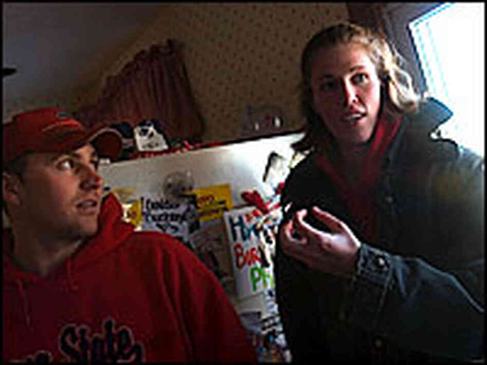 The Griffieons' eldest daughter, Autumn (right), stands with her husband, Laramie Ogden.