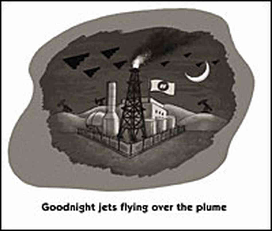 Goodnight jets flying over the plume.