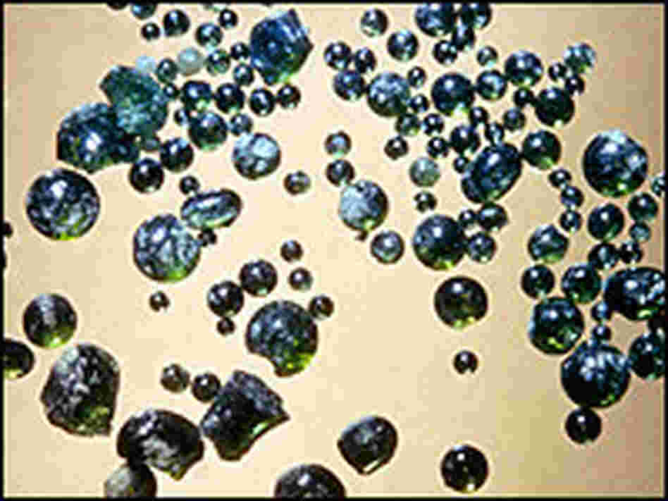 Tiny beads of volcanic glass from the moon