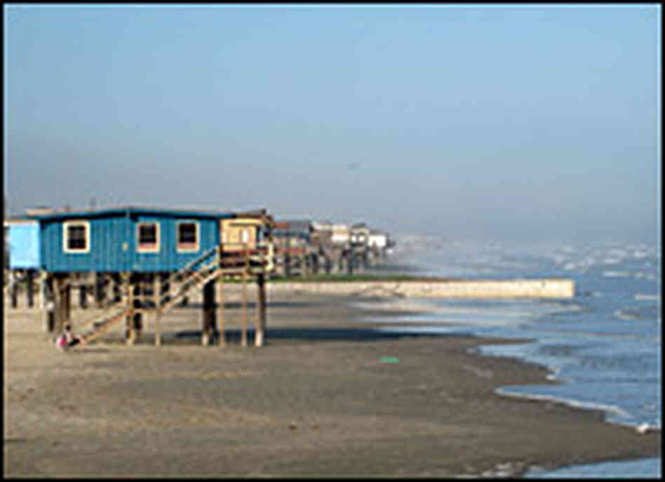 Homes along Beach Drive, Surfside, Texas.