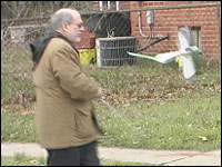 Robert Siegel flies a Fly Tech Dragonfly robot.