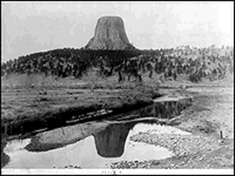 Distant view of Devils Tower, 1890