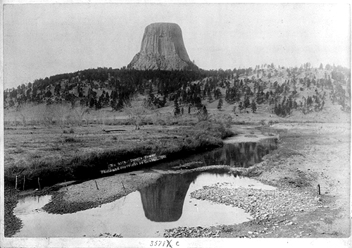Distant view of Devils Tower, 1890