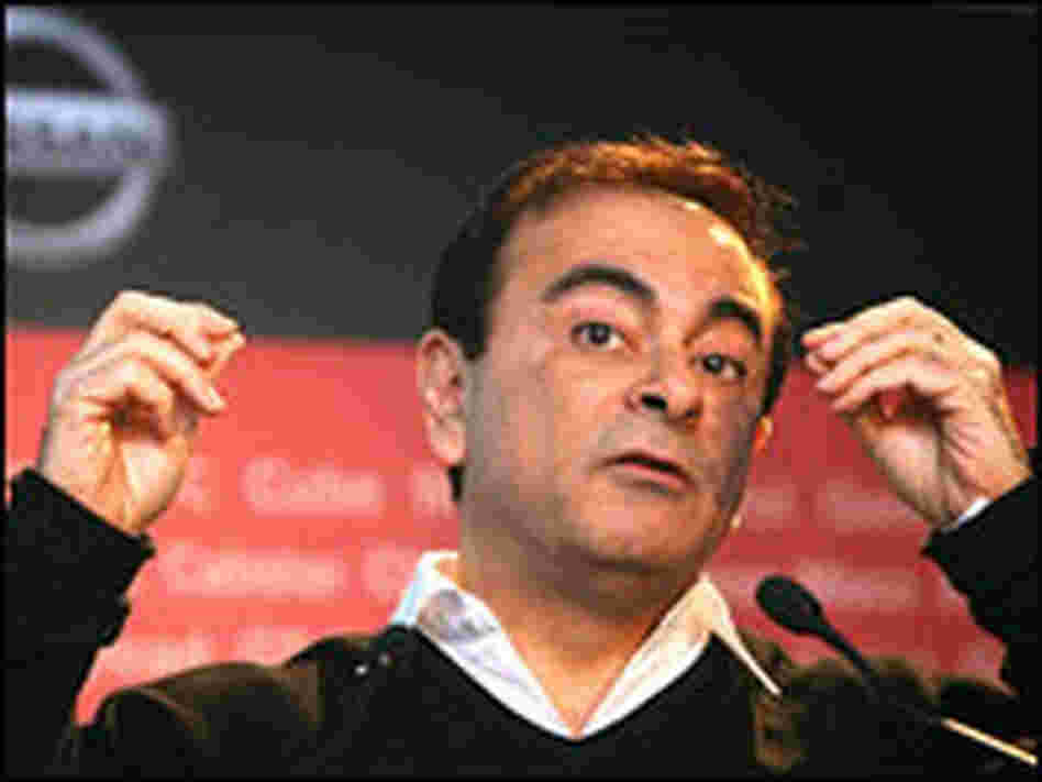 Carlos Ghosn speaks at the Nissan 360 event near Lisbon, Portugal.