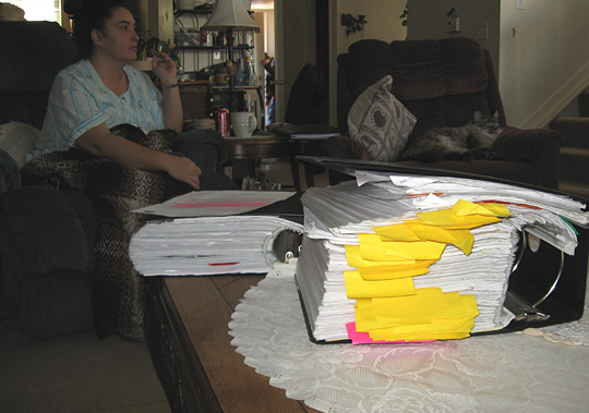Tammie LeCompte and her binder