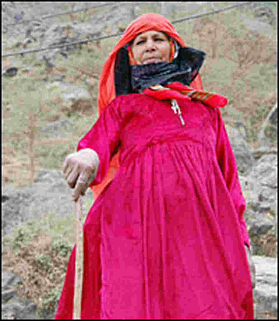 This 65-year-old shepherdess has worked in the hills all her life.