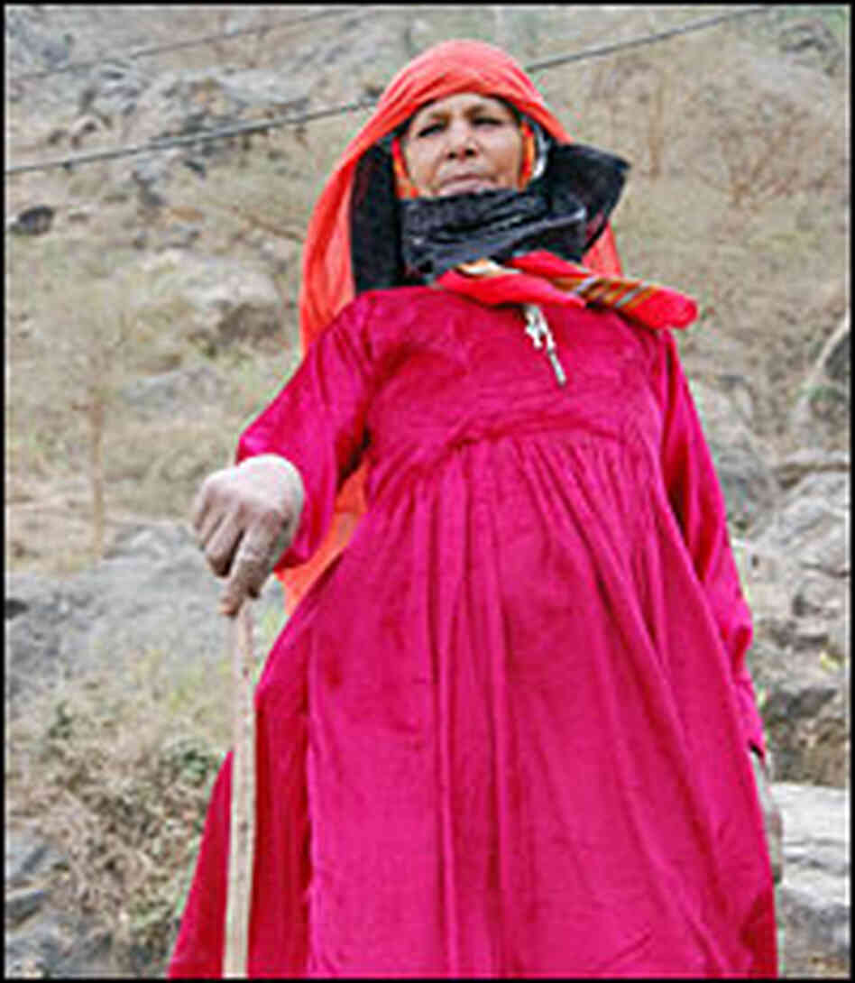 This 65-year-old shepherdess has worked in the hills all her life.