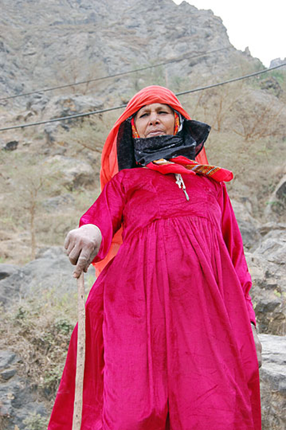 This 65-year-old shepherdess has worked in the hills all her life.