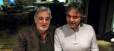 Placido Domingo and Andrea Bocelli; credit: Coburn Dukehart/NPR