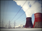 Smoke stacks at a power supply plant emit smoke into the air. Smoke stacks at a power supply plant emit smoke into the air.