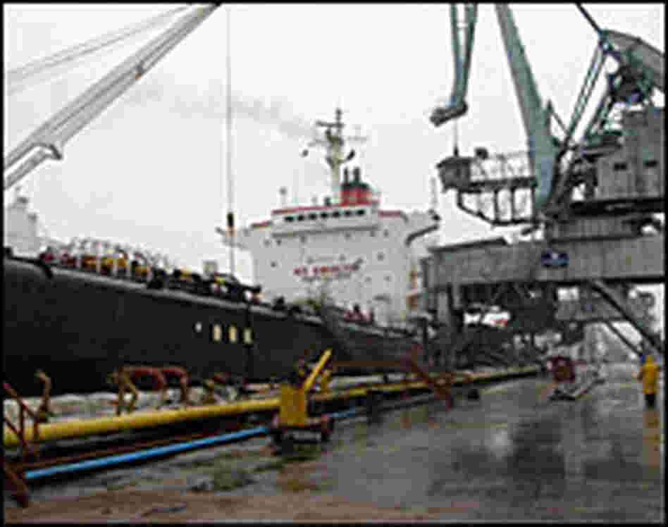 Tankers unload gasoline, kerosene and other refined fuel products at Basra’s main port.
