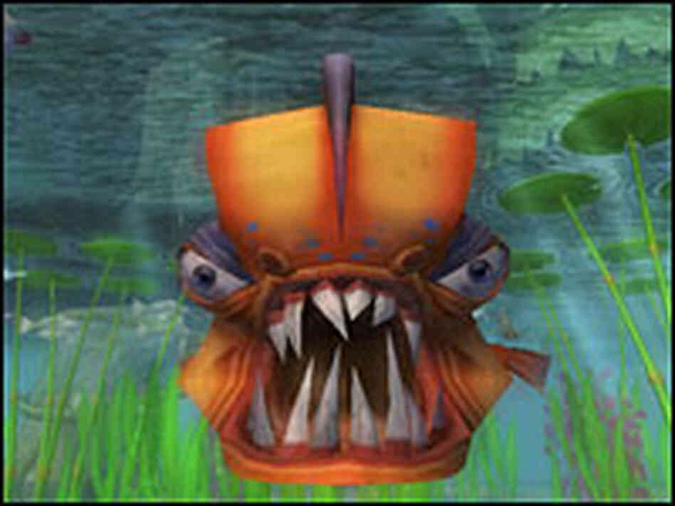 A screen grab from Sanzaru's game Piranha.