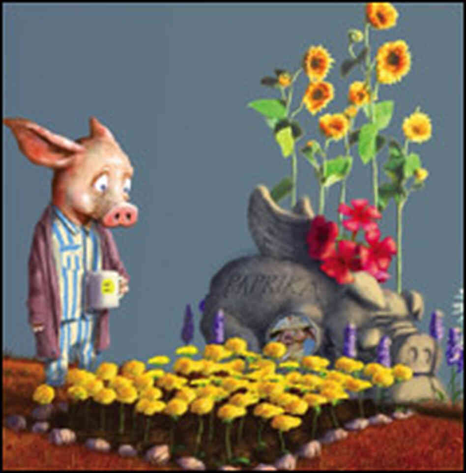 Pickles has decorated Paprika's grave.