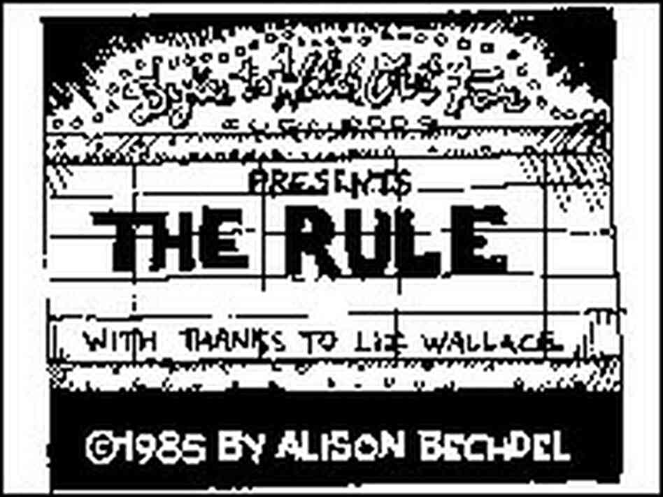 Alison Bechdel's 'The Rule' - detail. Alison Bechdel's 'The Rule' - detail.