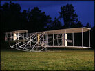 A reproduction of the Wright brothers' 1908 military Fort Myer Flyer. A reproduction of the Wright brothers' 1908 military Fort Myer Flyer.