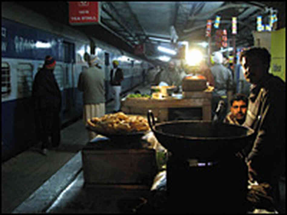 Platform at the train station in Bathinda, in Punjab state, where the 'cancer train' departs nightly