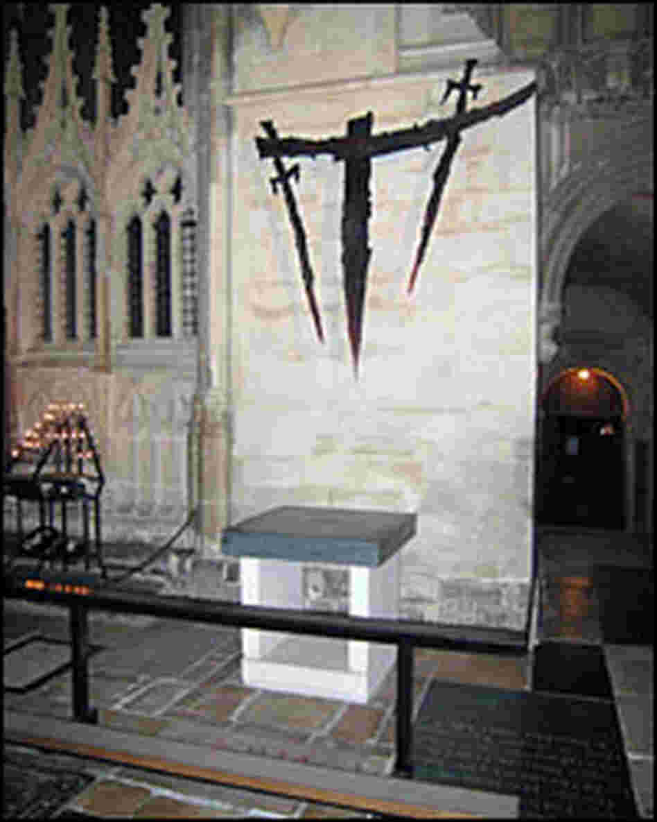A dagger and a stone altar now mark where Becket was murdered in Canterbury Cathedral.