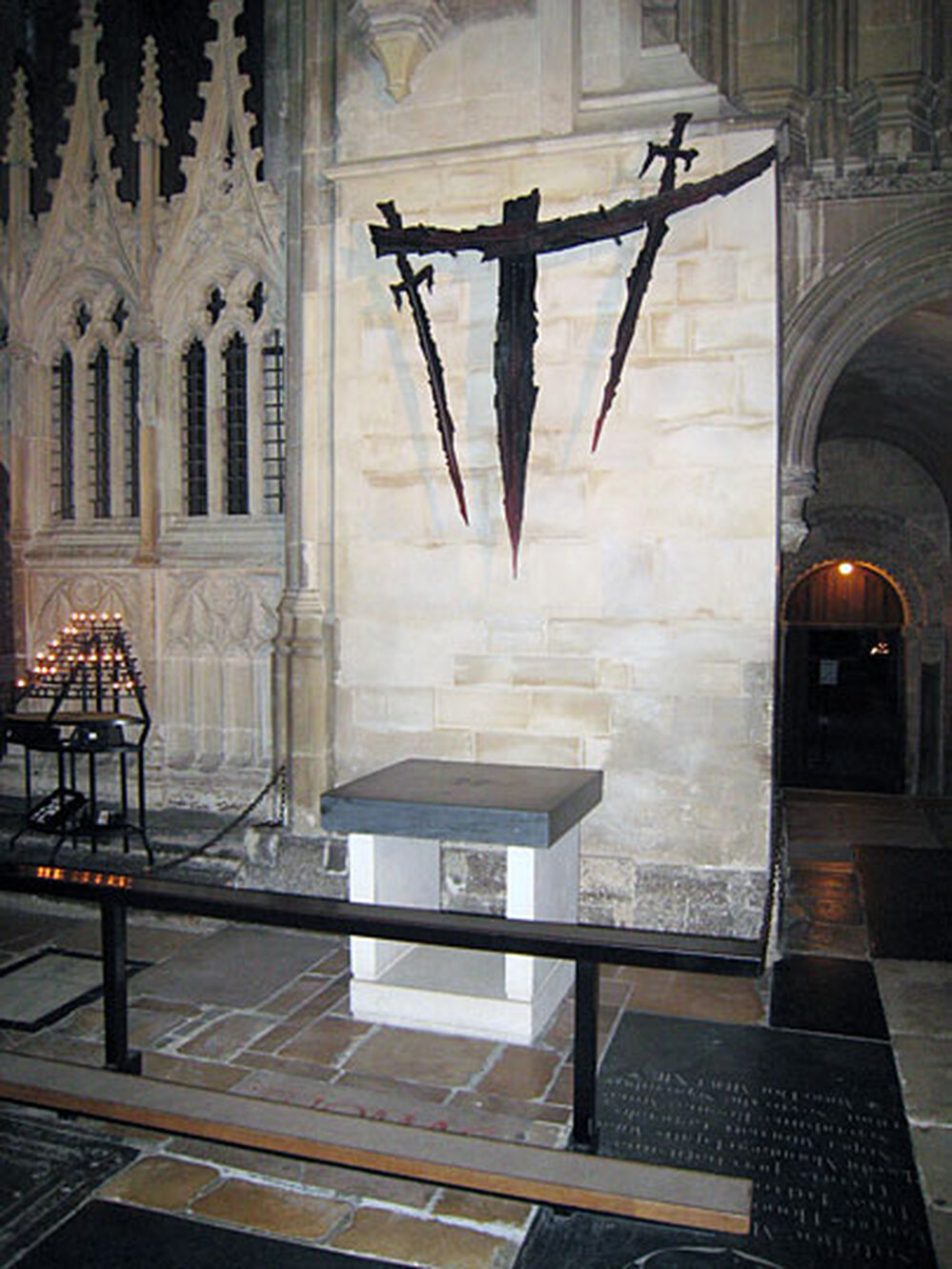 A dagger and a stone altar now mark where Becket was murdered in Canterbury Cathedral.
