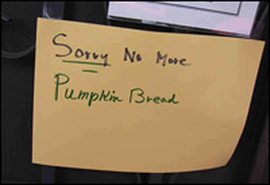The monastery's pumpkin bread sells for $9 a loaf.