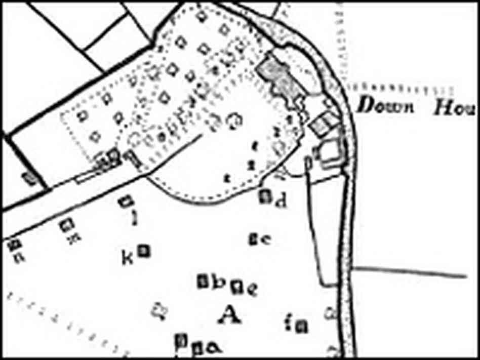 A 1942 map shows where Darwin dug trenches and laid stones.