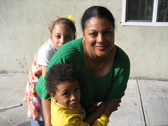 Gina Jackson of Fremont, Calif. with her two younger children, Sammy, 6, and Jasmine, 11.