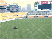 Robotic Lawn Mower Cuts The Grass At Heinz Field