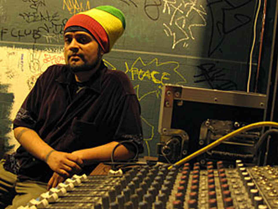 Erick Santero sits in a DJ booth at Luka's Taproom & Lounge in Oakland, California. Erick Santero sits in a DJ booth at Luka's Taproom & Lounge in Oakland, California.