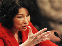 U.S. Supreme Court nominee Sonia Sotomayor responds to questioning on the second day of her confirmation hearings before the Senate Judiciary Committee.