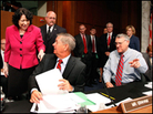 Sotomayor greets Sen. Lindsey Graham (R-SC), center, and Sen. Jon Kyl (R-AZ), right, on Thursday. Sotomayor greets Sen. Lindsey Graham (R-SC), center, and Sen. Jon Kyl (R-AZ), right, on Thursday.