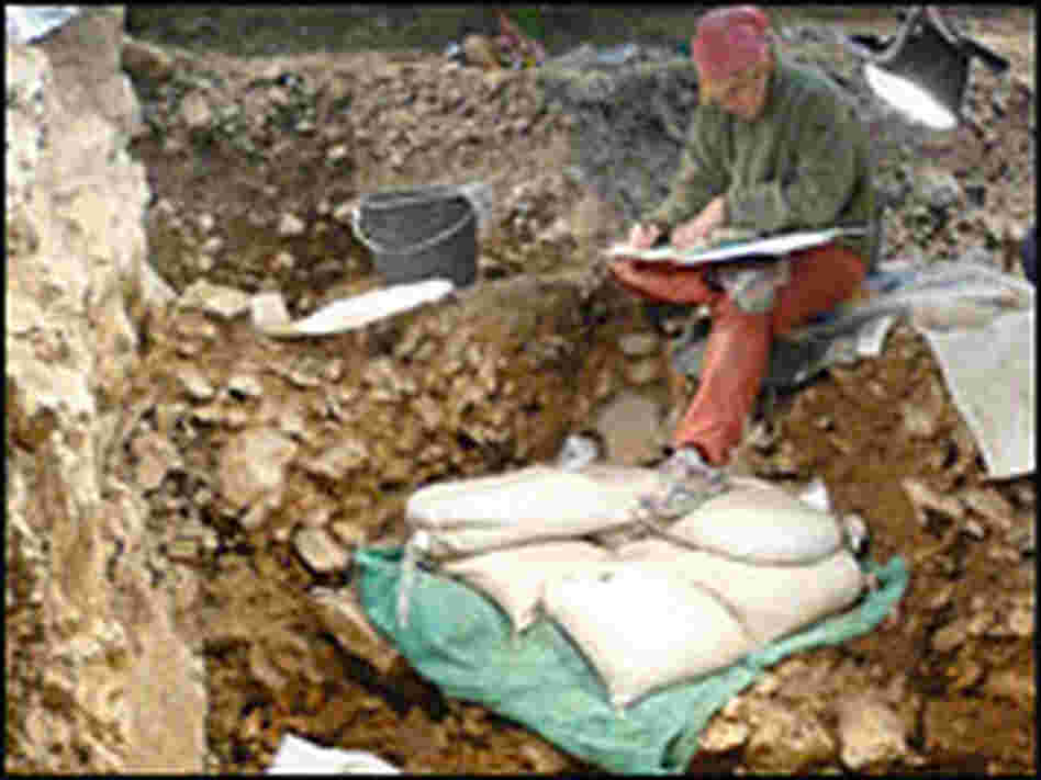 Archaeologists dig for new finds in a cave in southwestern Germany.