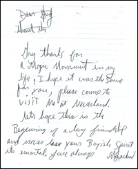 Warrick Stone paid $20,000 for this note written by Michael Jackson to an unknown 